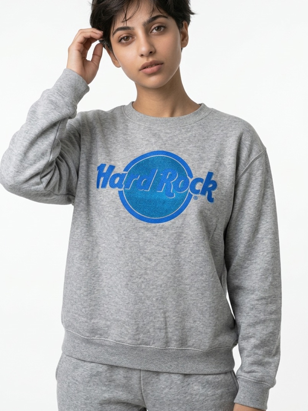 |•HARD ROCK•| Grey Crewneck Sweatshirt Size Large